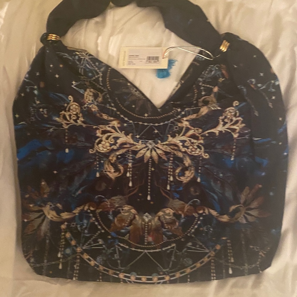 Johnny Was Blue and Gold Beach Bag - Picture 5 of 7